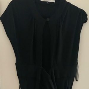 DVF Black Wool Wrap Dress